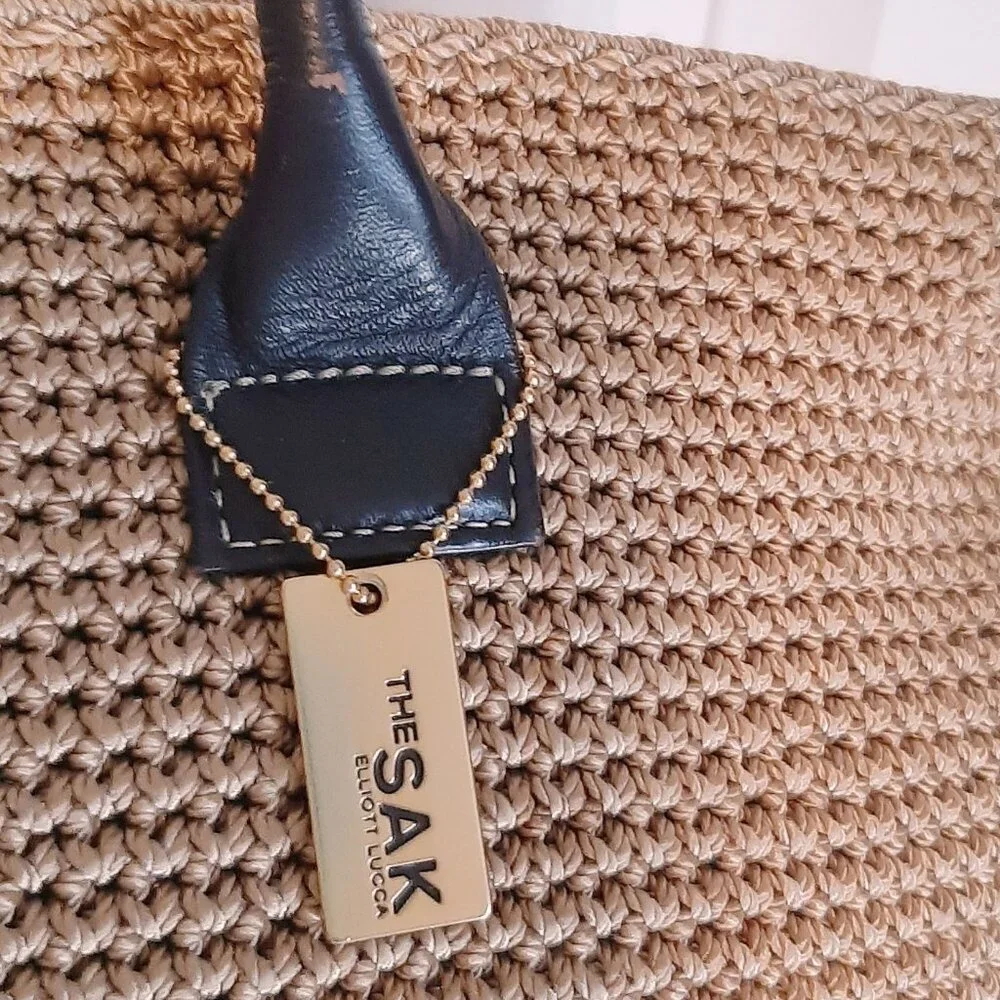 The Sak X Elliott Lucca Woven Nylon & Leather Trim Shoulder Bag